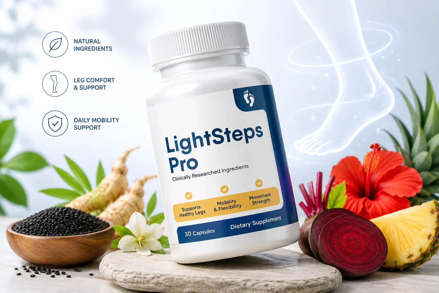 LightSteps Pro dietary supplement for leg support